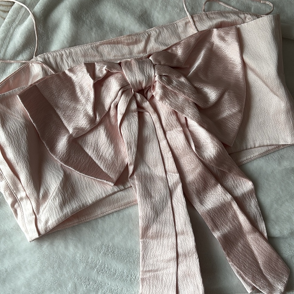 LoveShackFancy Roseanna Silk Sleeveless Crop Top in Macchiato - Picture 12 of 14